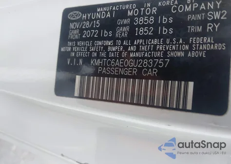 2016 Hyundai Veloster Turbo z USA, uszkodzony, nr VIN KMHTC6AE0GU283757